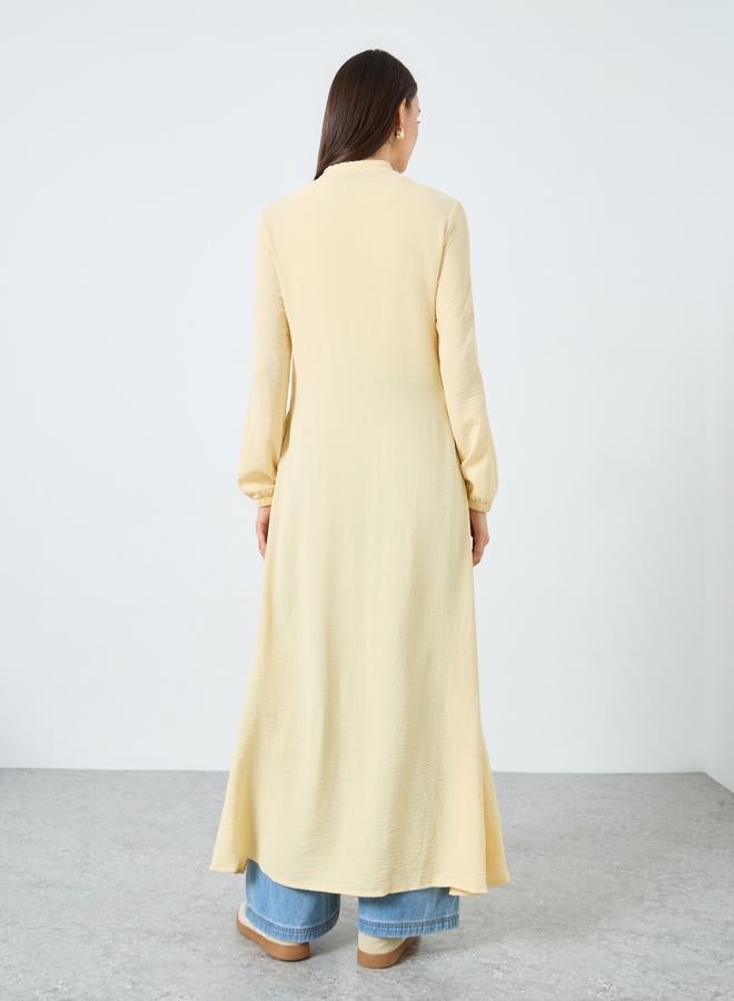 Take Two Women Yellow Zip-Up Maxi Kimono - Image 5