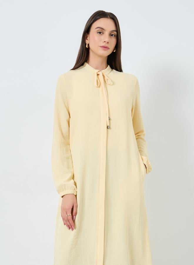 Take Two Women Yellow Zip-Up Maxi Kimono - Image 3