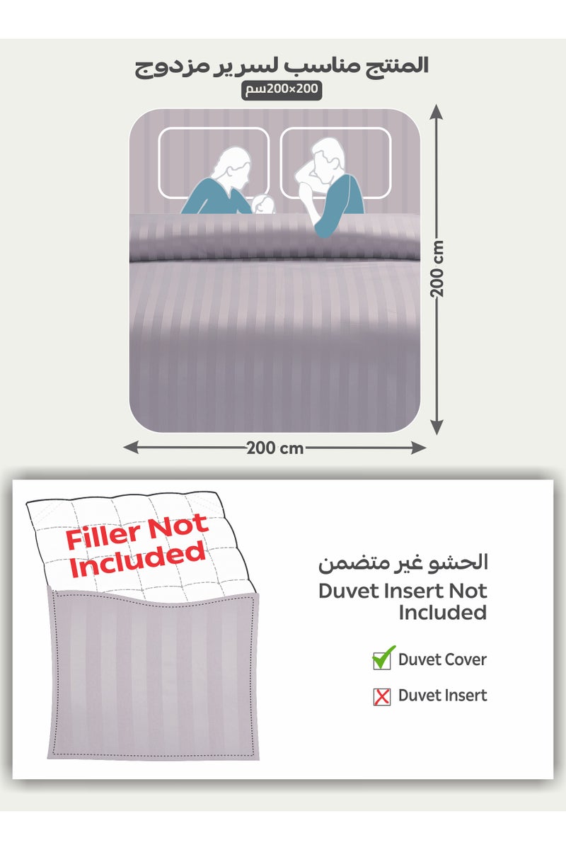 Donetella Striped Duvet Cover Set King Size Fits 200x200cm - 6-Pcs Bed Set, Microfiber Fabric - 1 Duvet Cover, 1 Fitted Sheet, 2 Pillow Sham, 2 Pillowcase (Filler Not Included) - Image 2