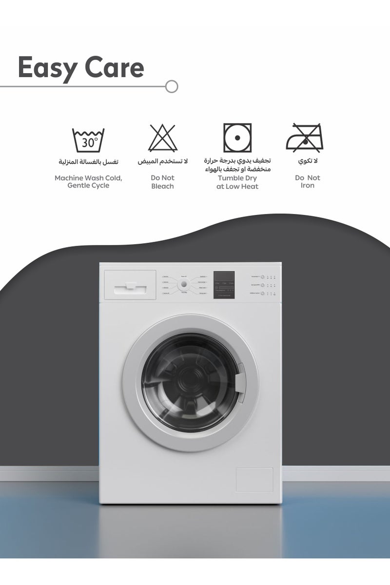 Donetella Striped Duvet Cover Set King Size Fits 200x200cm - 6-Pcs Bed Set, Microfiber Fabric - 1 Duvet Cover, 1 Fitted Sheet, 2 Pillow Sham, 2 Pillowcase (Filler Not Included) - Image 5