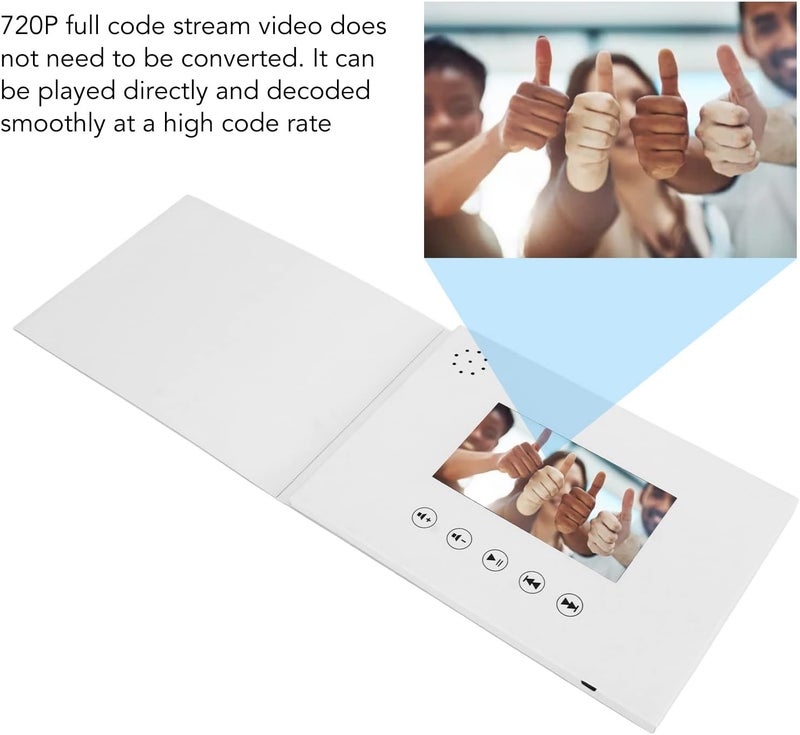 Eujgoov Video Greeting Card, A5 Electronic Greeting Card 720P, 128M Memory, 4:3 Playback Proportion for Weddings, Anniversaries, Gifts. Supports MP4, AVL, MPEG and More (4.3 Inch 500mAh Li Ion Battery) - Image 5
