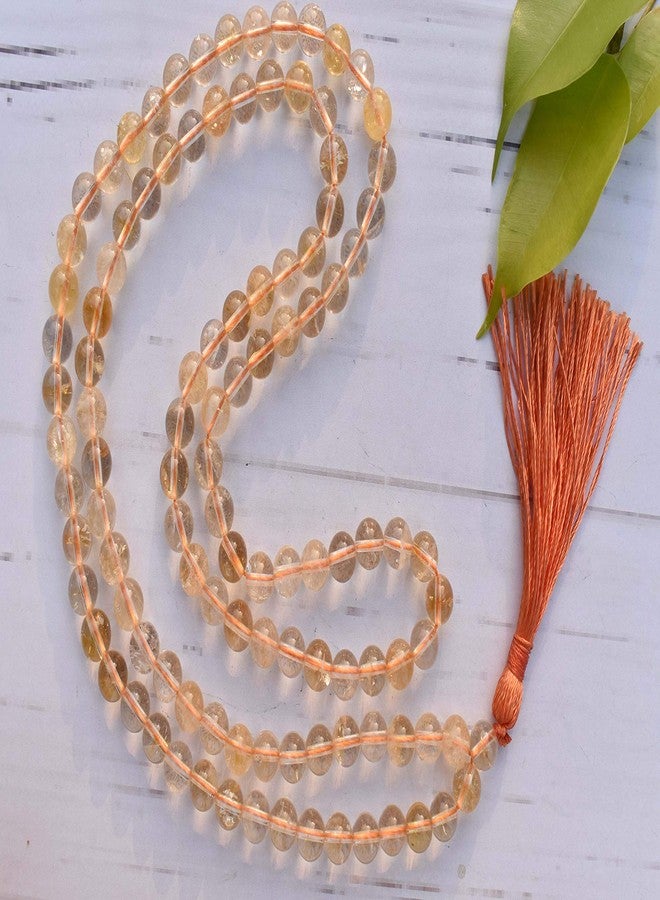 Pyramid Tatva Natural Citrine Mala 108 Beads – 8mm Gemstone Meditation Necklace – Yoga Prayer Beads for Men & Women - Image 2