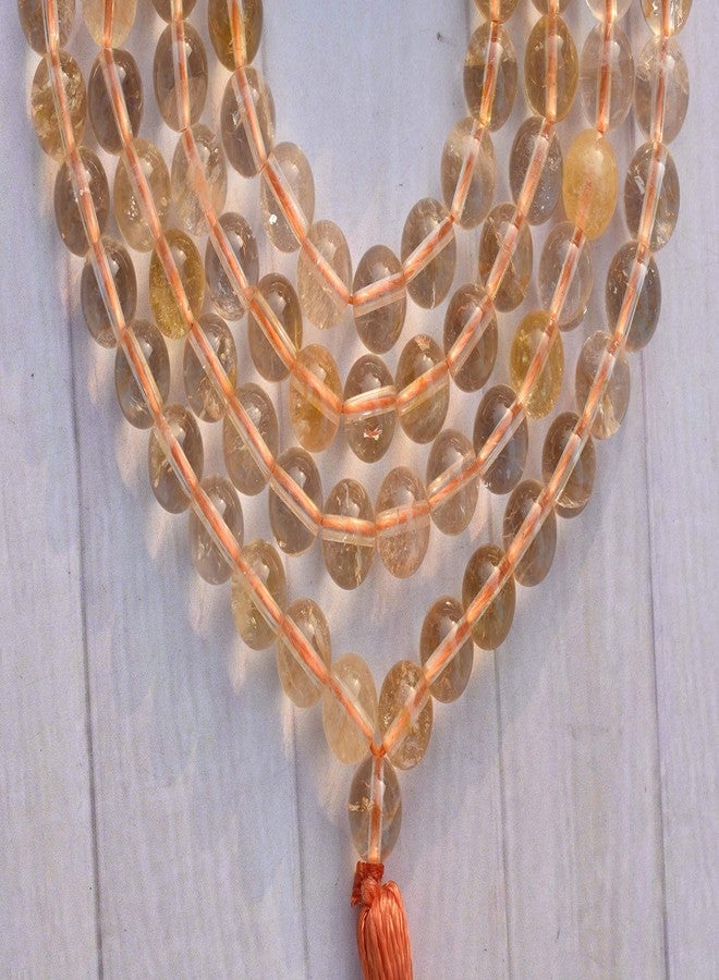Pyramid Tatva Natural Citrine Mala 108 Beads – 8mm Gemstone Meditation Necklace – Yoga Prayer Beads for Men & Women - Image 3