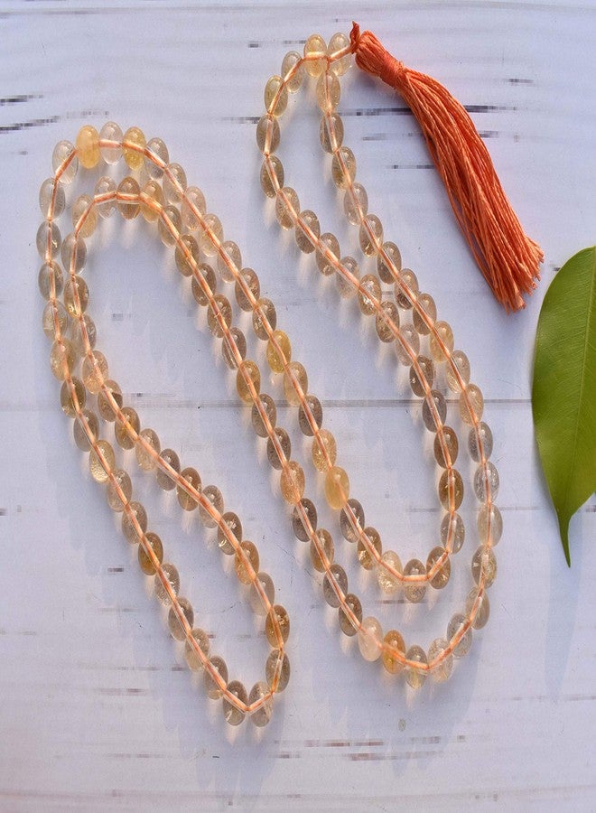 Pyramid Tatva Natural Citrine Mala 108 Beads – 8mm Gemstone Meditation Necklace – Yoga Prayer Beads for Men & Women - Image 1