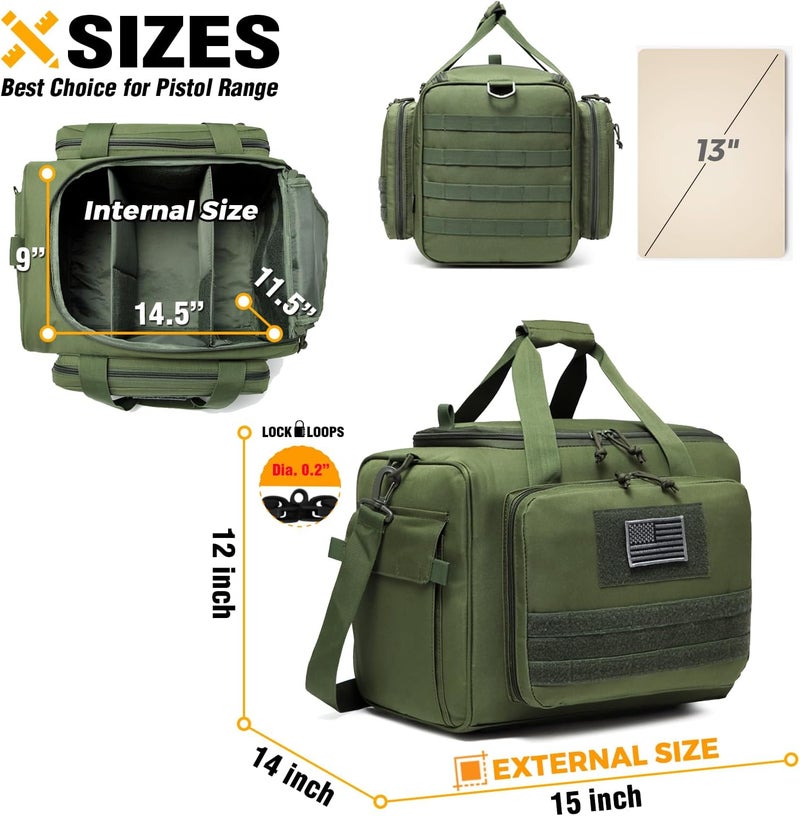 DBTAC Gun Case Bag Large | Tactical 4+ Pistol Bag Firearm Shooting Case with Lockable Zippers for Shooting Range Outdoor Hunting | 2x Removable Dividers Included - Image 2