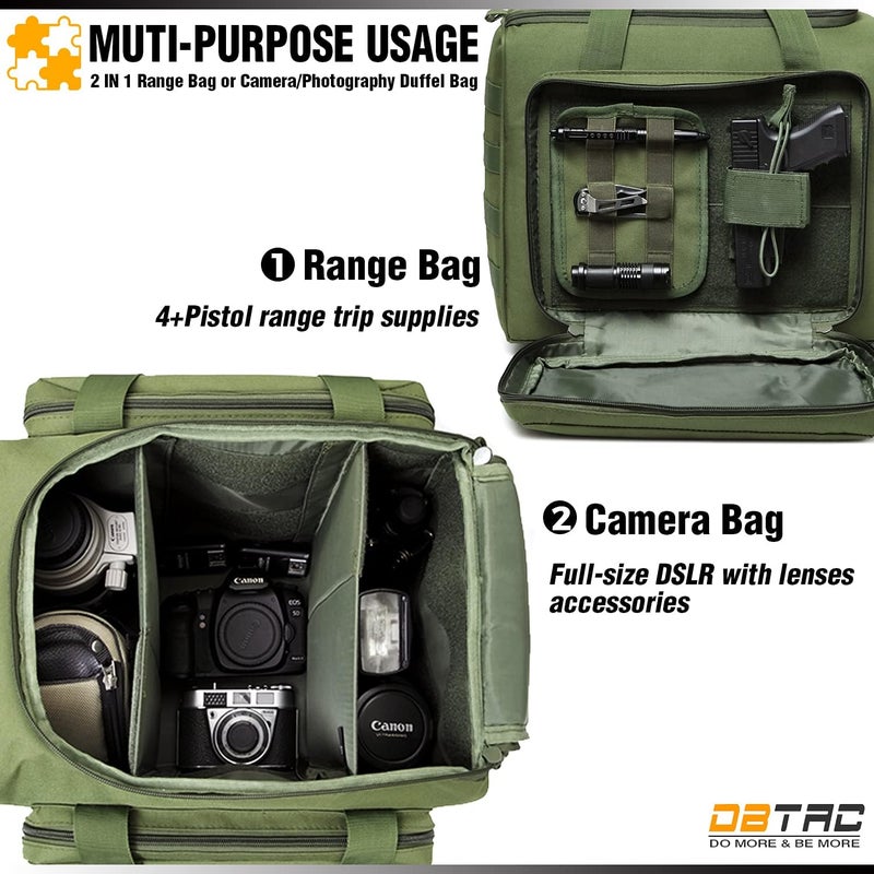 DBTAC Gun Case Bag Large | Tactical 4+ Pistol Bag Firearm Shooting Case with Lockable Zippers for Shooting Range Outdoor Hunting | 2x Removable Dividers Included - Image 4