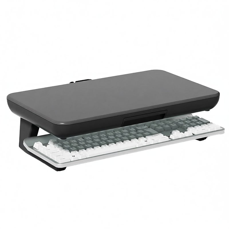 Olmaster Foldable Laptop Stand Computer Riser, Computer Raising Stand Monitor Base for Desk, Ergonomic Design, Two-Stage Height Adjustment, Rational Storage, L-Shaped Folding Stand, Full-Size - Image 1