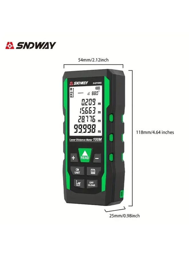 SNDWAY 2 في 1 مقياس مسافة بالليزر الأخضر مدى 50 متر مع شريط قياس 2 متر - Image 4