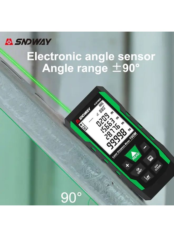 SNDWAY 2 في 1 مقياس مسافة بالليزر الأخضر مدى 50 متر مع شريط قياس 2 متر - Image 3