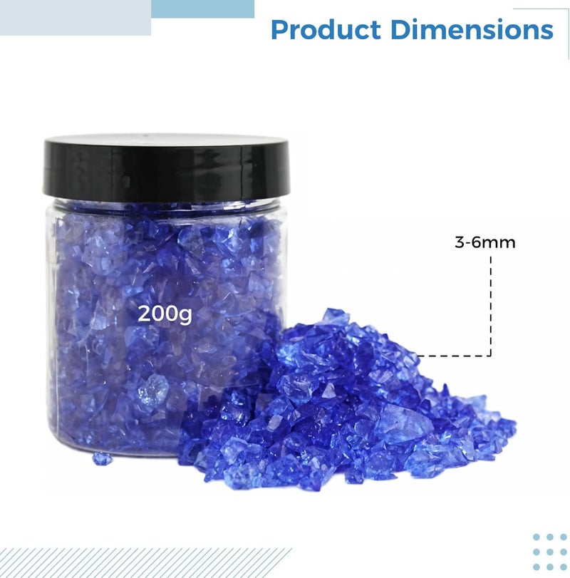 3-Pack Decorative Blue Mosaic Glass Crystals, Crushed Rocks for Crafting, Vases, Aquariums & Garden Design - Image 3