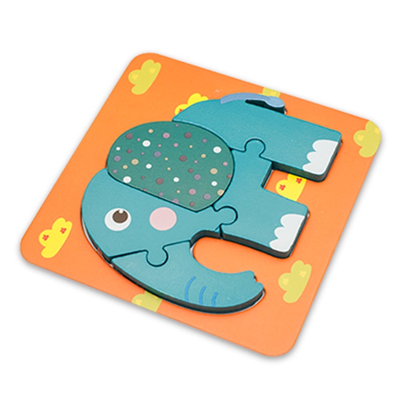 Children'S Thickened Three-Dimensional Puzzle Wooden Cartoon Animal Puzzle Hand Scratching Board Puzzle Early Education Toys - Image 1