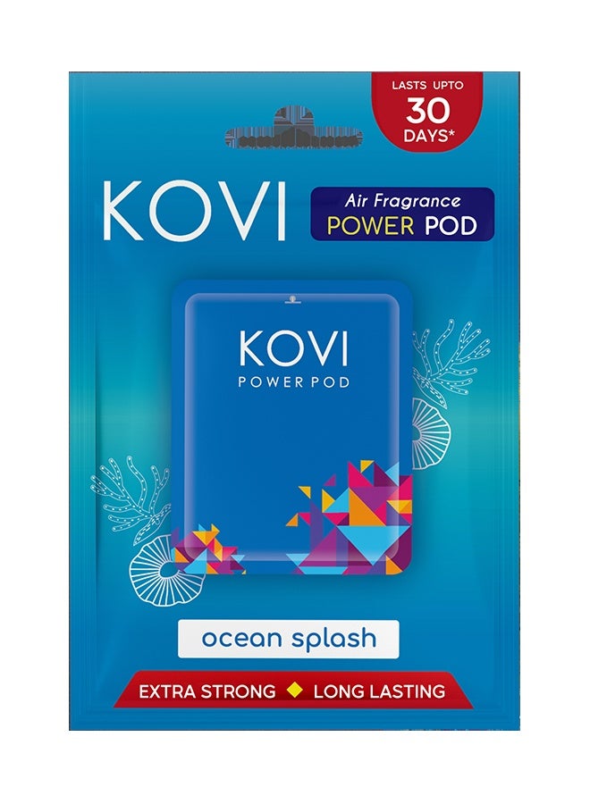 Kovi Air Fragrance Power Pod For Bathroom And Car Long-Lasting Fragrance Of Ocean Splash Infused With Essential Oils Lasts Up To 30 Days 10Gm  - Image 1