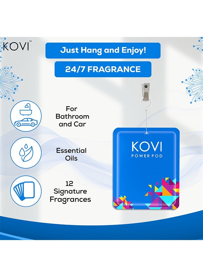 Kovi Air Fragrance Power Pod For Bathroom And Car Long-Lasting Fragrance Of Ocean Splash Infused With Essential Oils Lasts Up To 30 Days 10Gm  - Image 2