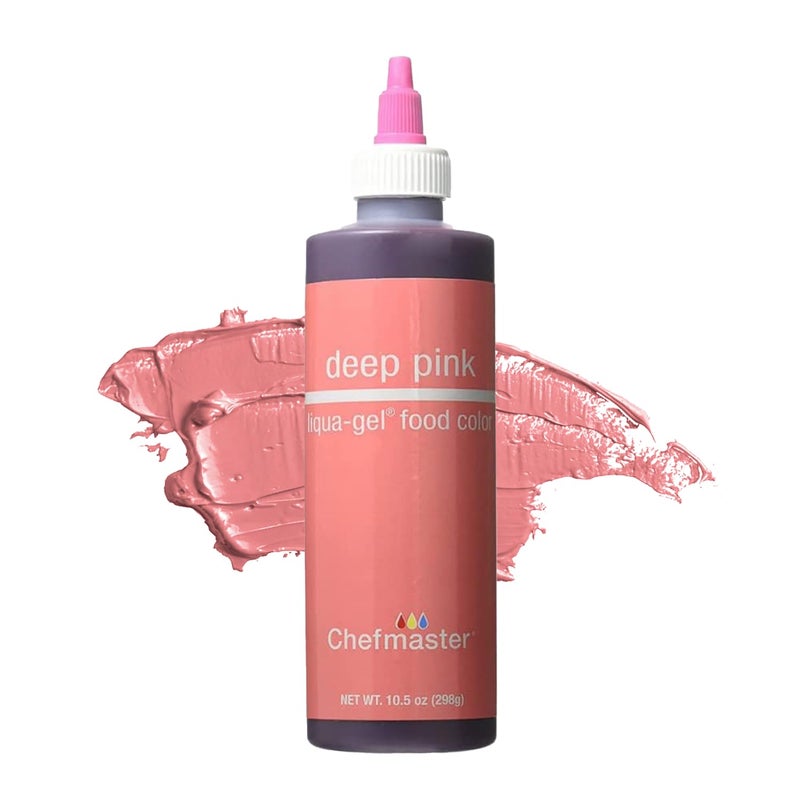 Chefmaster Deep Pink LiquaGel Food Coloring Vibrant Color ProfessionalGrade Dye for Icing Frosting Fondant Baking Decorating FadeResistant EasytoUse Made in USA 105 oz