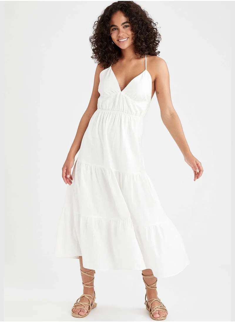 DeFacto V-Neck  Strappy Maxi Dress