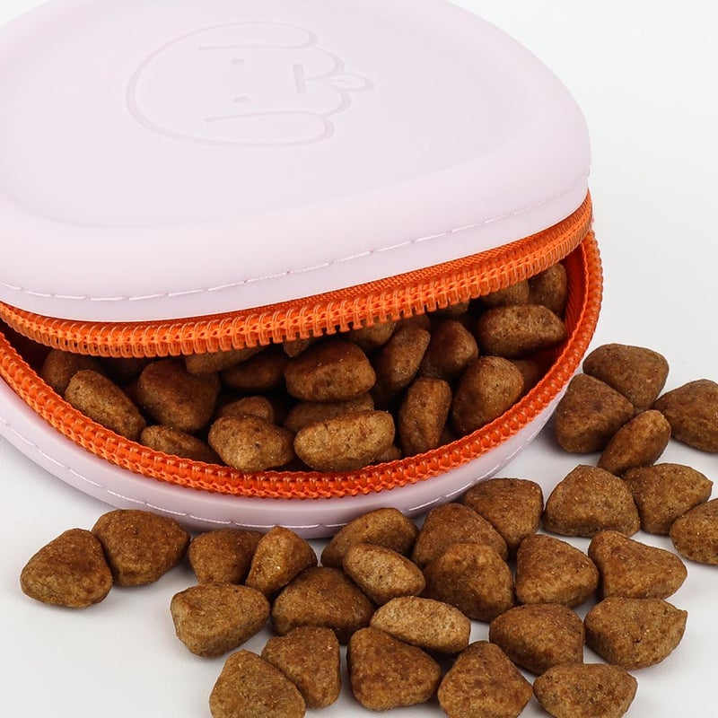 WALLFID Silicone Dog Treat Pouch Small Bag,with Pet Training Clicker,Walking Bag for Dog and Cat, Pocket Size, Easy to Clean, Odorless, Zipper Design,Moisture-Proof,Travel Walking Bag.(Dark Green) - Image 2
