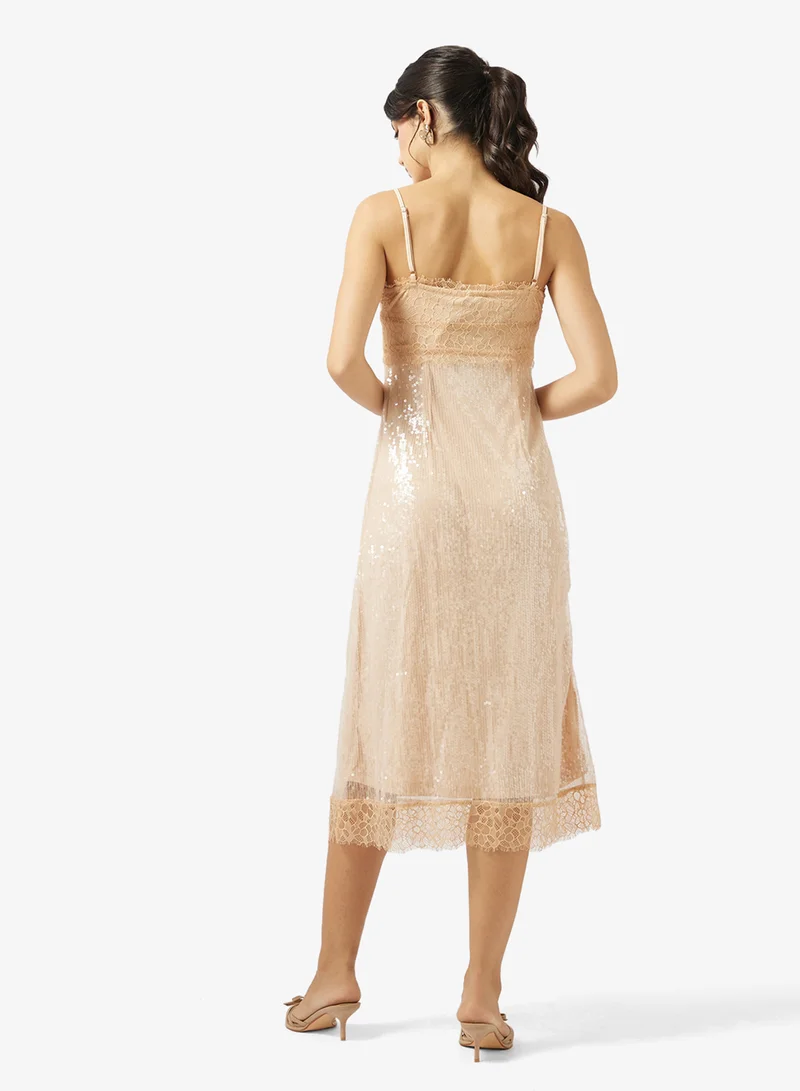 Ginger Strappy Sequin Embellished Evening Dress