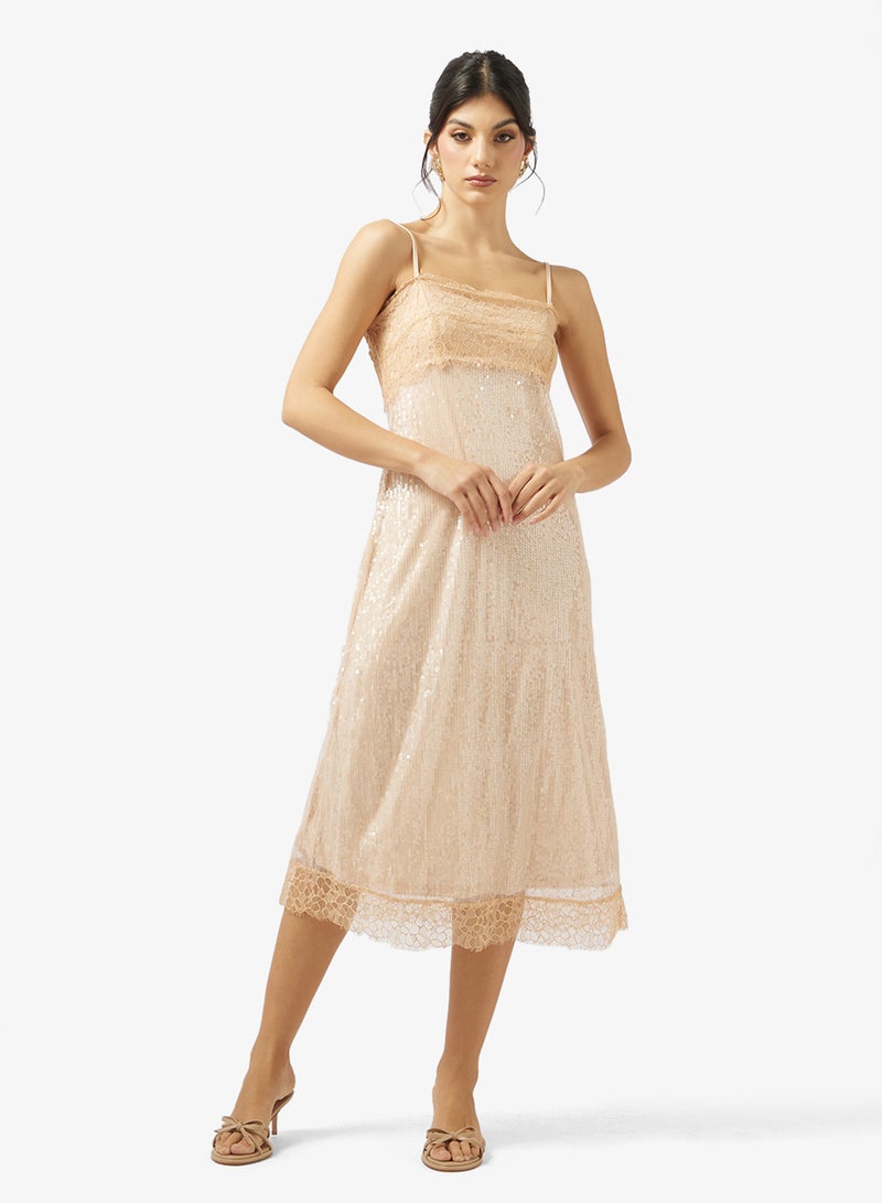 Ginger Strappy Sequin Embellished Evening Dress - Image 1