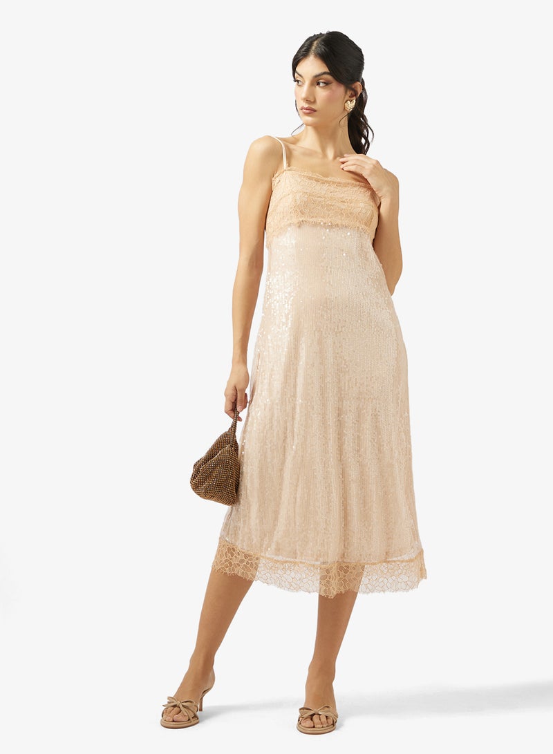 Ginger Strappy Sequin Embellished Evening Dress - Image 4