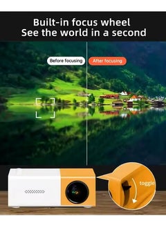 إج جهاز عرض عالي الوضوح 1080P LED مكتب منزلي صغير محمول، جهاز عرض عالي الدقة، طاقة منخفضة وتبديد حرارة فائق، مشغل فيديو كامل التنسيق: MP4، RMVB، إلخ، يدعم الوسائط المتعددة، مناسب لمختلف فتحات الاتصال  - Image 4
