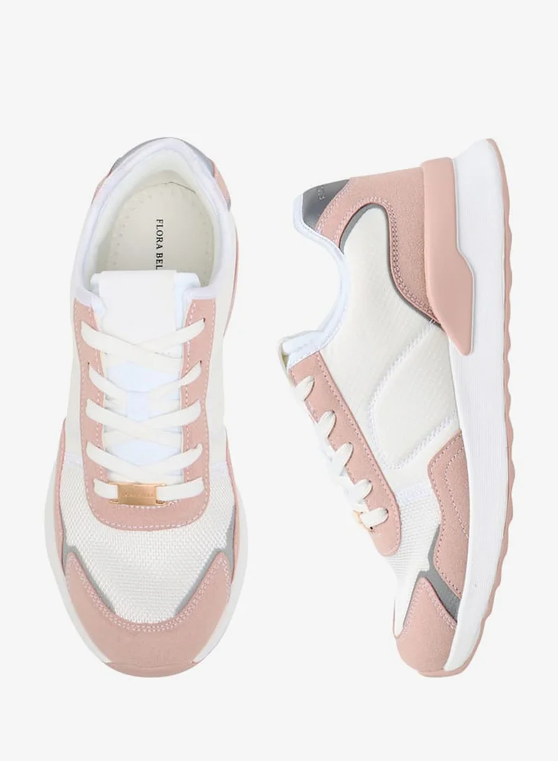 Women's Colourblock Sneakers with Lace-Up Closure