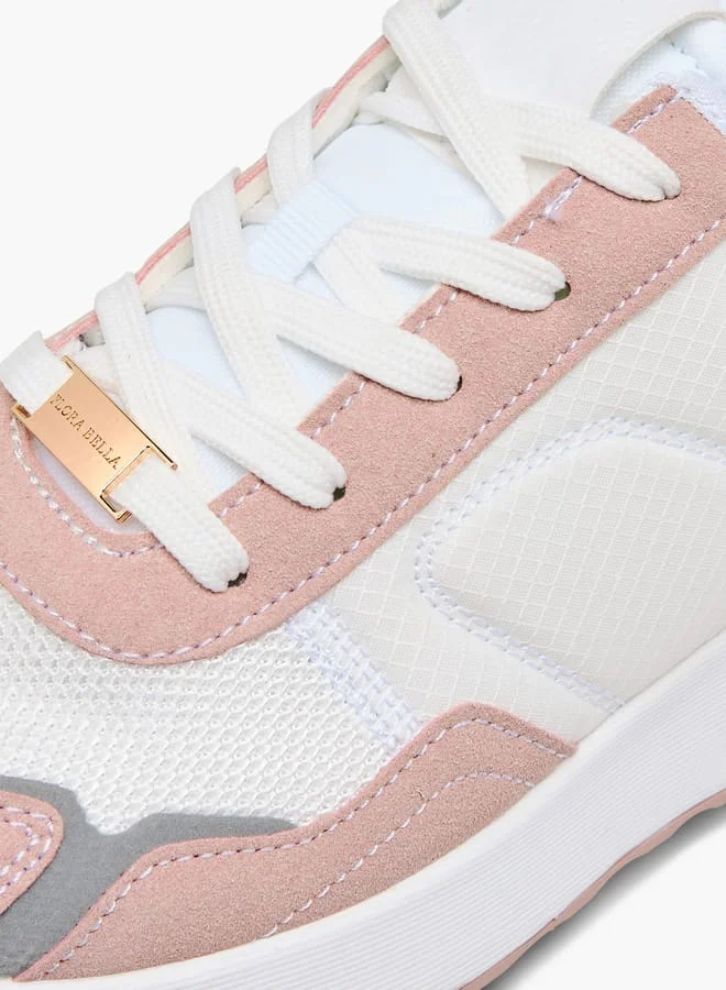 Flora Bella By Shoexpress Women's Colourblock Sneakers with Lace-Up Closure