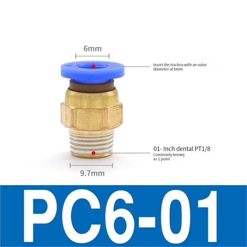 Pneumatic Air Hose Fitting Quick Connector 4mm 6mm 8mm 10mm 12mm 1 4 1 8 3 8 1 2 M5 Thread 10PCS Pc6 01 - Image 3