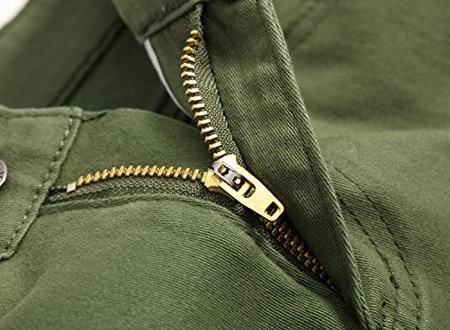 FREDD MARSHALL Boy's Army Green Skinny Fit Ripped Destroyed Distressed Stretch Patched Slim Jeans Pants - Image 4