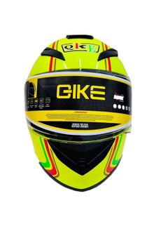 GIKE Full Face  Helmet Motorcycle Helmet Safety Racing Helmet Endure Sport High-strength ABS Shell ECE Approved - Yellow  - Image 3
