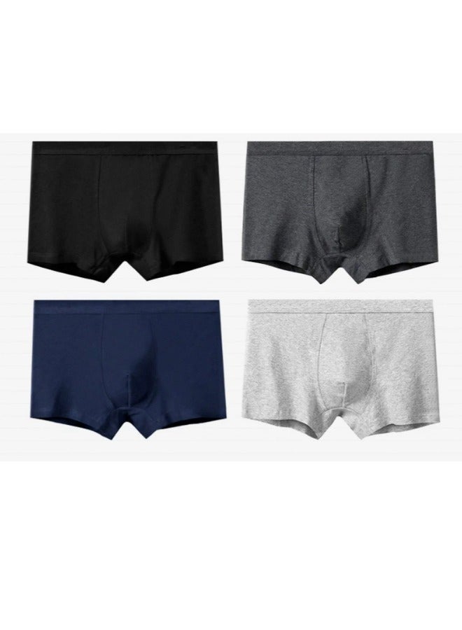 ShebSheb 4 Pack Men's Boxer Briefs, Soft and Breathable Cotton Underwear with ComfortFlex Waistband  - Image 1
