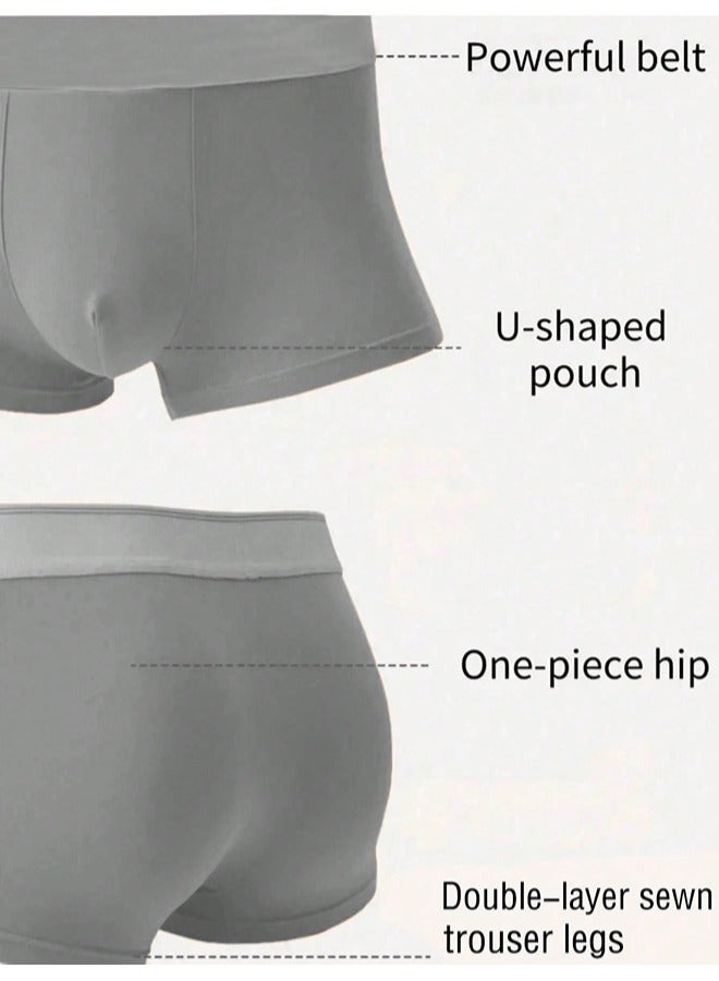 ShebSheb 4 Pack Men's Boxer Briefs, Soft and Breathable Cotton Underwear with ComfortFlex Waistband  - Image 2