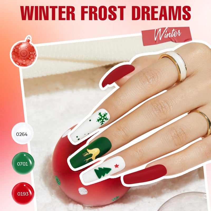 MEFA 47PCS Gel Nail Polish Kit, 42 Colors All Seasons Collection White Nude Pink Colorful Gel Polish Set with 5Pcs Top and Base Coat Primer Manicure Art at Home Salon 7ML Valentines Gifts for Women - Image 3