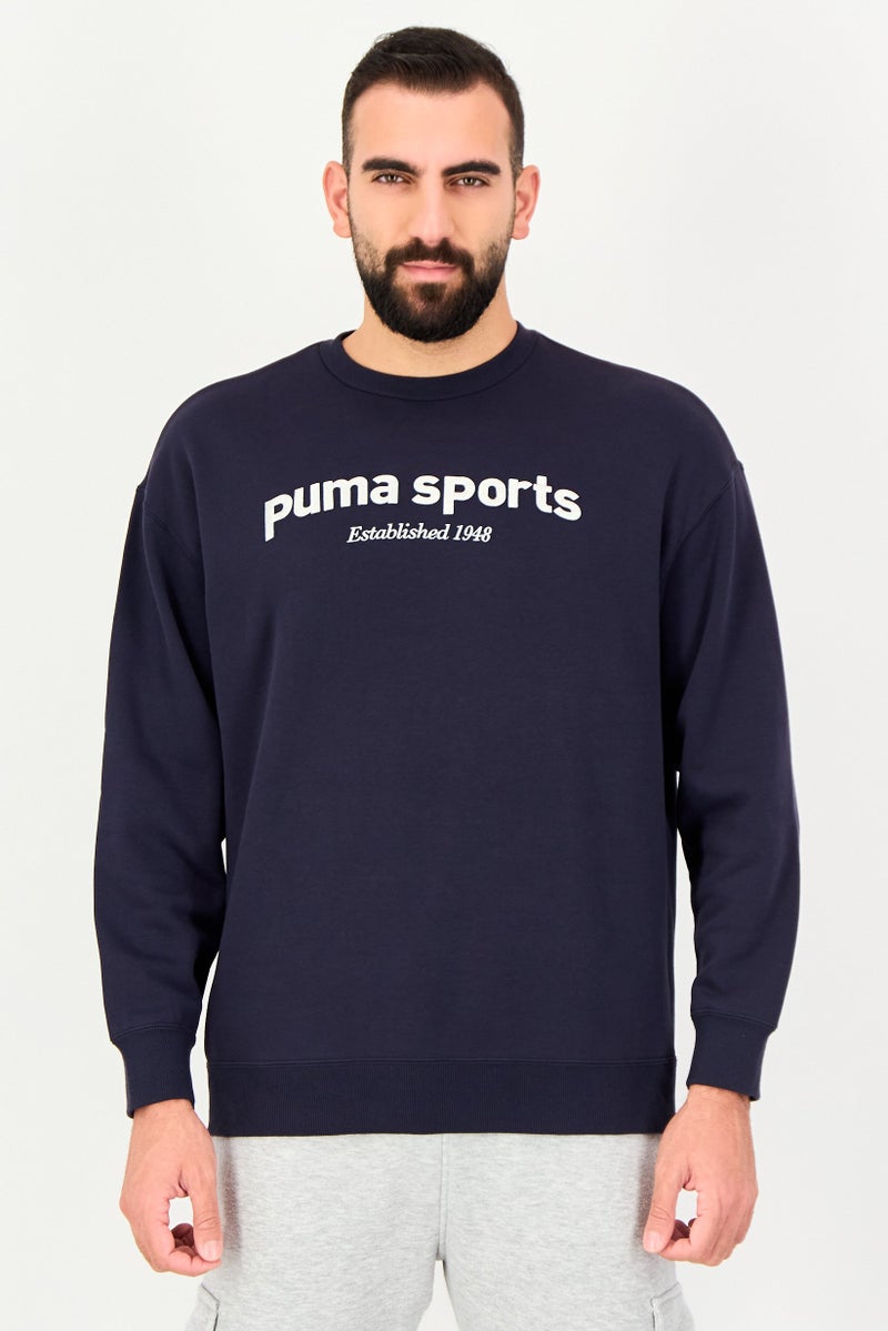 PUMA Men Sportswear Fit Long Sleeve Outdoor Sweatshirt, Navy - Image 1