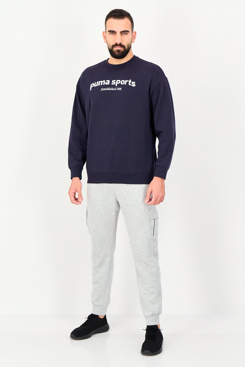PUMA Men Sportswear Fit Long Sleeve Outdoor Sweatshirt, Navy - Image 2