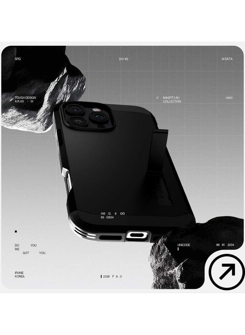 Spigen Tough Armor MagFit AI for iPhone 16 Pro Max Case Cover MagSafe with Kickstand (2024) - Gunmetal - Image 3