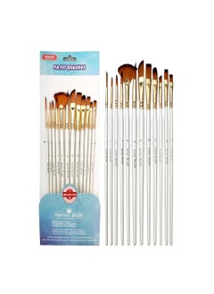 Worison 12Pcs Paint Brushes Set Nylon Hair Painting Brush Short Rod Oil Acrylic Brush Watercolor Pen Professional Art Supplies  - Image 1