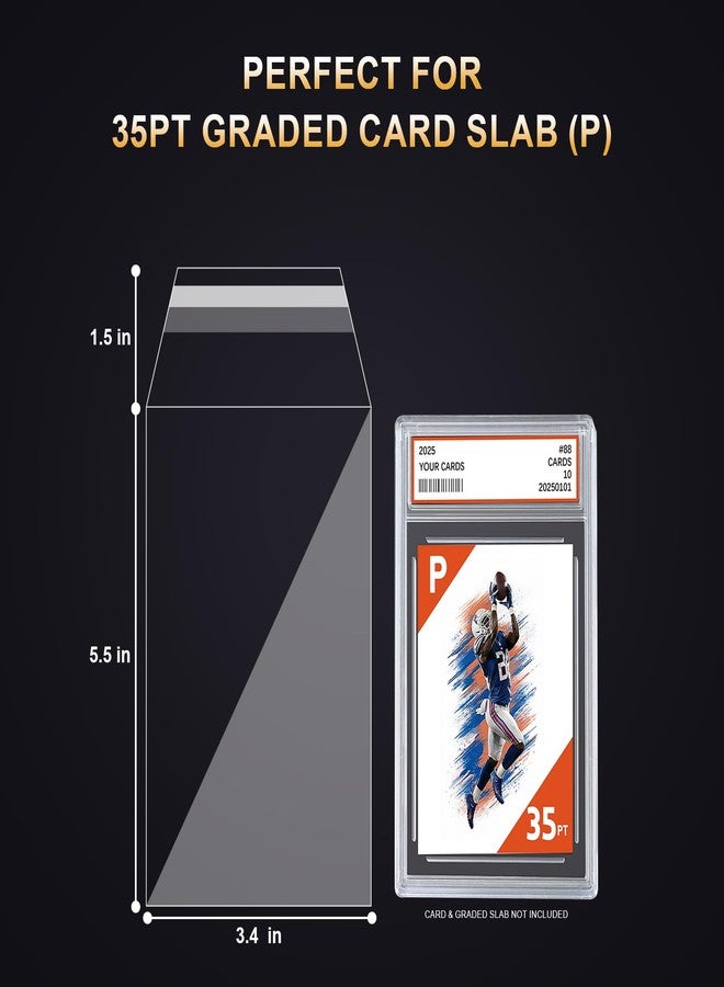 Comnge 500ct PSA Slab Sleeves - Graded Card Sleeves Compatible with 35pt PSA Slab, Perfect Fit Resealable Bag, Ultra Clear Slab Protector from Dust & Scratches - Image 2