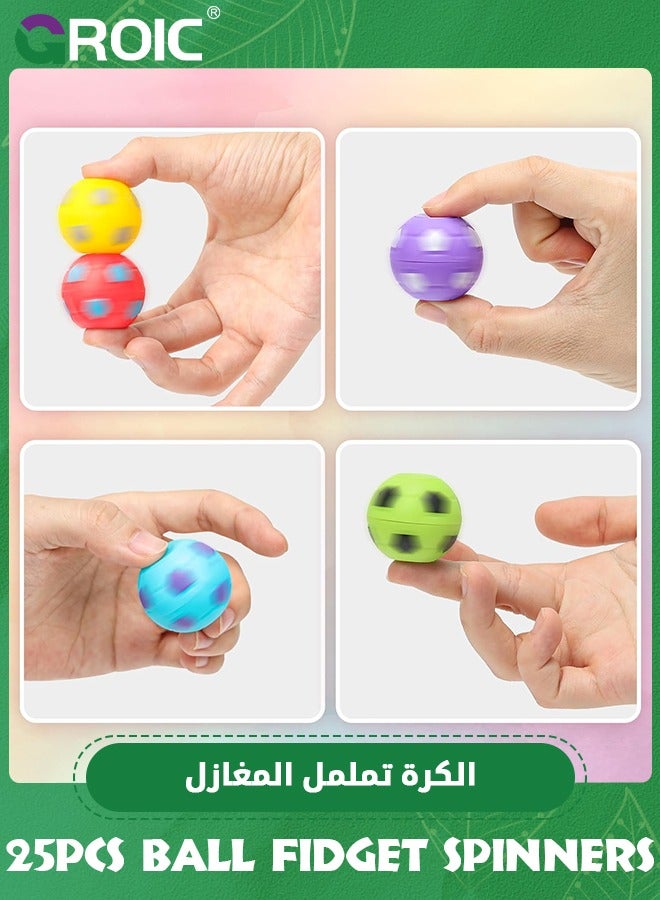 GROIC 25 Pack Party Favors for Kids,ini Soccer Ball Fidget Spinners Bulk, Soccer Fidget Toys Goodie Bag Stuffers, Rotatable Soccer Finger Stress Balls,Decompression Toy - Image 5