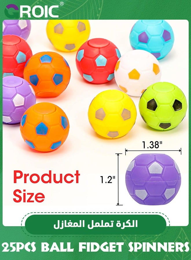 GROIC 25 Pack Party Favors for Kids,ini Soccer Ball Fidget Spinners Bulk, Soccer Fidget Toys Goodie Bag Stuffers, Rotatable Soccer Finger Stress Balls,Decompression Toy - Image 2