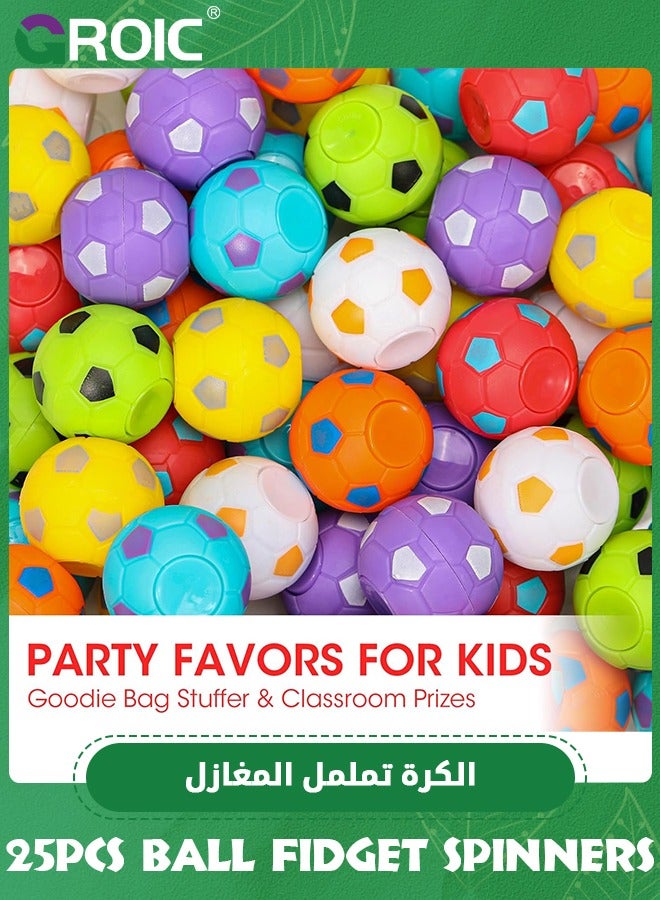 GROIC 25 Pack Party Favors for Kids,ini Soccer Ball Fidget Spinners Bulk, Soccer Fidget Toys Goodie Bag Stuffers, Rotatable Soccer Finger Stress Balls,Decompression Toy - Image 4