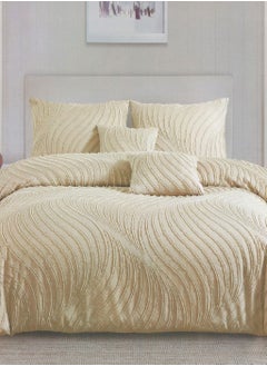 Family Bed Plain embroidered cotton quilt 3 pieces size 240 x 240 cm model 4104 from Family Bed  - Image 1