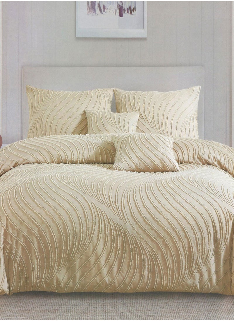 Family Bed Plain embroidered cotton quilt 3 pieces size 240 x 240 cm model 4104 from Family Bed  - Image 1