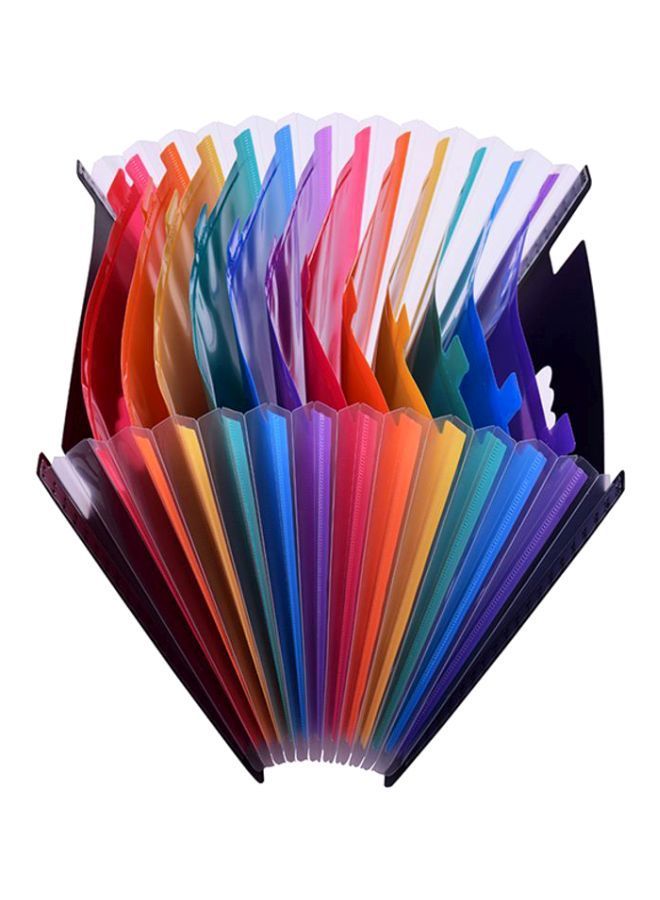 NIBEMINENT 12-Pockets File Organiser For A4 Paper Black/Red/Yellow - Image 4