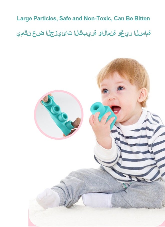 FUNCOT Soft Building Block Early Educational Toy, Can Be Boiled And Bitten, and Build a Preschool Education Sensory Stacking Rock, Suitable for Baby 1-3 Years Old Blocks Toy  - Image 2
