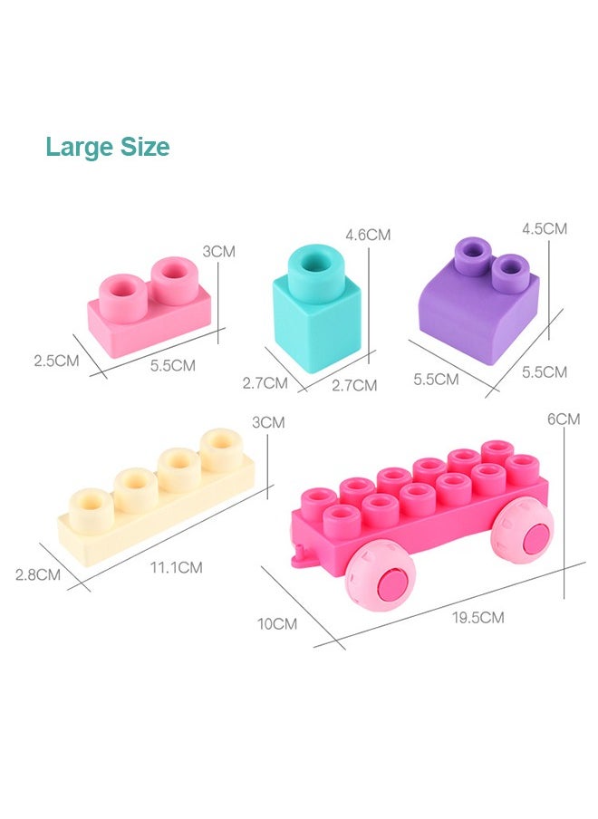 FUNCOT Soft Building Block Early Educational Toy, Can Be Boiled And Bitten, and Build a Preschool Education Sensory Stacking Rock, Suitable for Baby 1-3 Years Old Blocks Toy  - Image 4