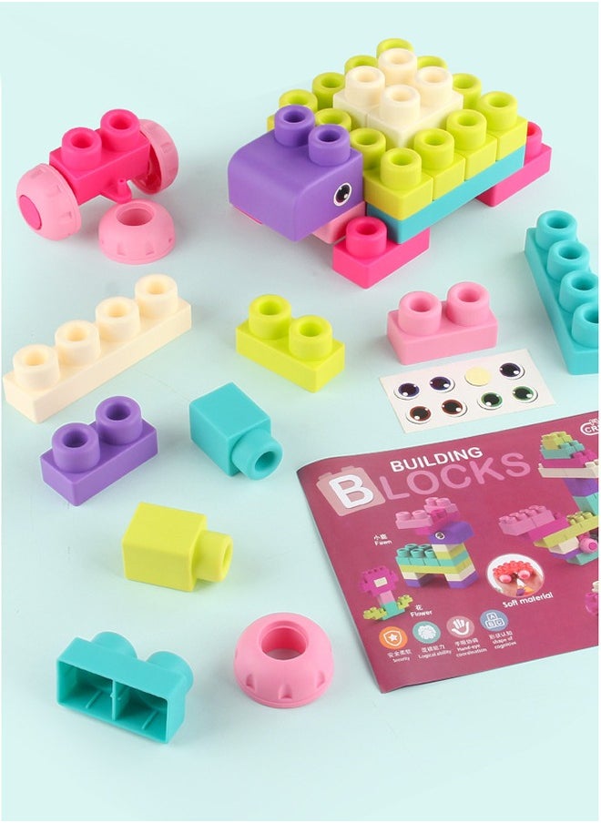 FUNCOT Soft Building Block Early Educational Toy, Can Be Boiled And Bitten, and Build a Preschool Education Sensory Stacking Rock, Suitable for Baby 1-3 Years Old Blocks Toy  - Image 5