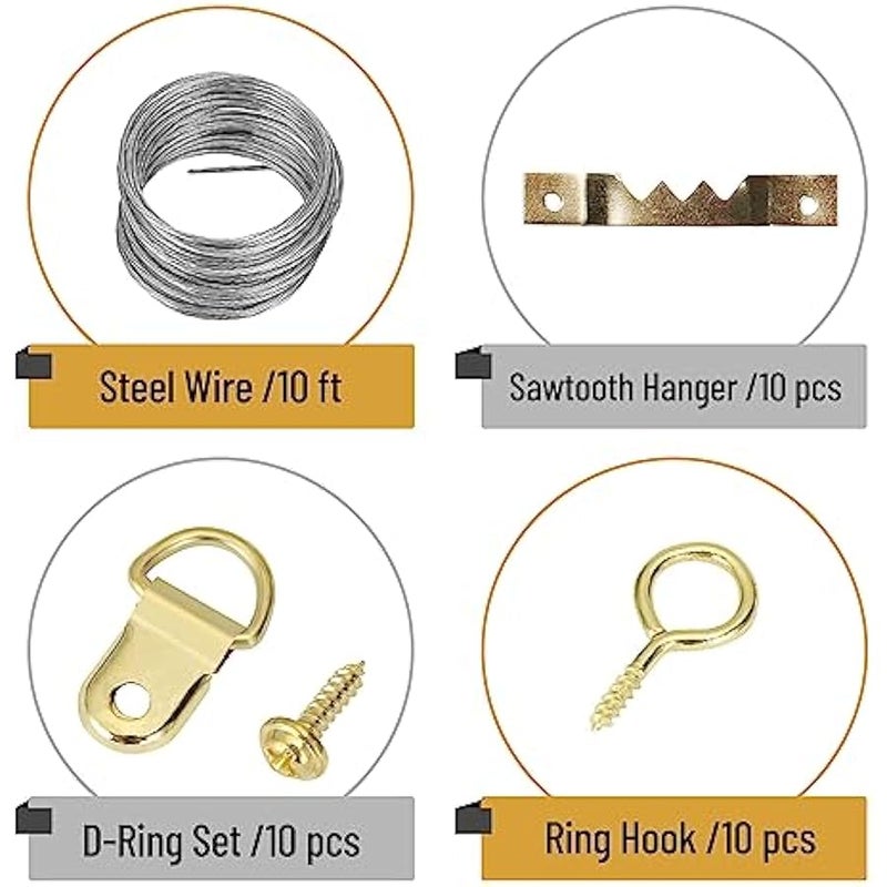 - Picture Hanging Kit, 220pc, Picture Hangers, Nails for Hanging Pictures, Wall Hangers, Picture Hanging, Picture Hanging Hooks, Frame Hanging Hardware, Picture Hooks, Wall Hanging Kit - Image 4
