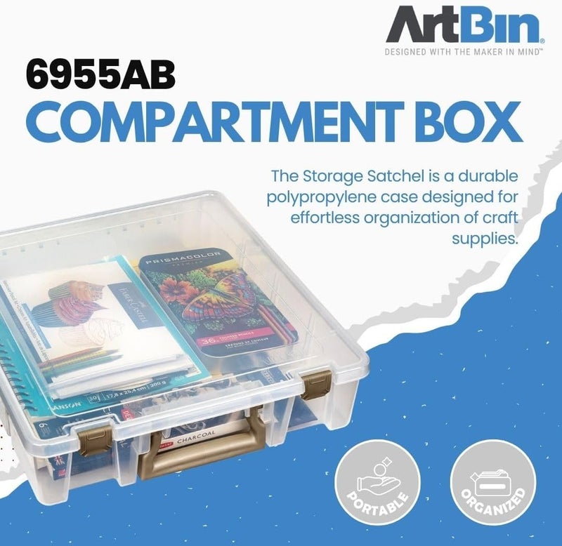 ArtBin Super Satchel 1 Compartment Box Clear Craft Organizer Storage Case - Image 4