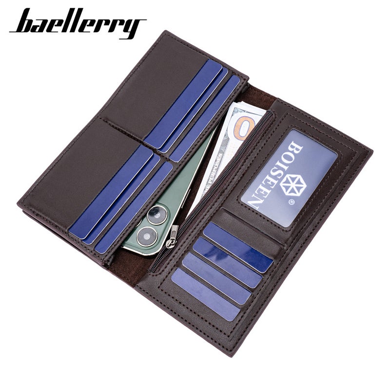 بايلليري محفظة رجالية طويلة جديدة من Baellerry باللون الأسود - Image 4