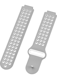 Markacase Garmin Forerunner 220 230 235 Compatible Hole Silicone Strap Gray White  - Image 2